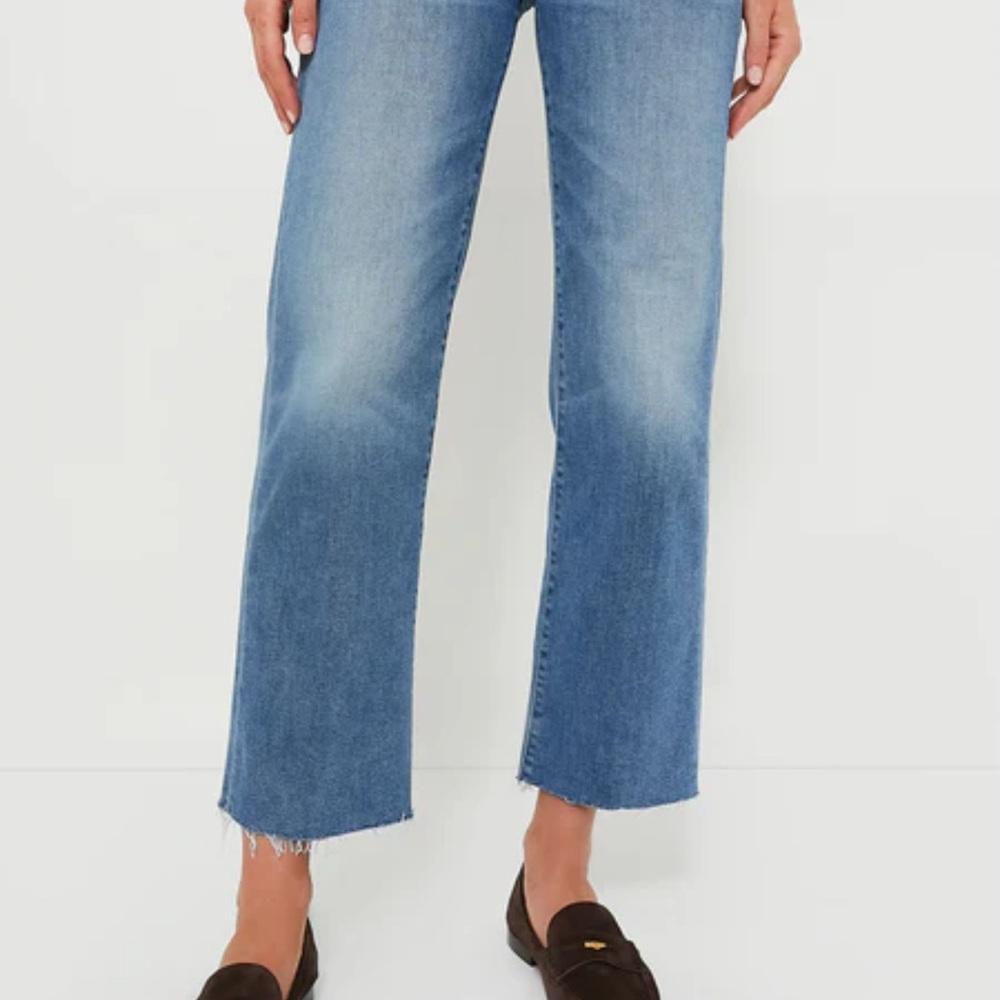 Mother the mid rise Rambler zip ankle fray